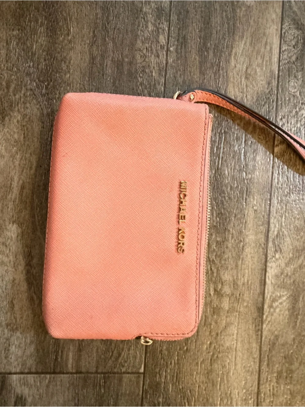 Michael Kors Coral Pink Saffiano Wristlet